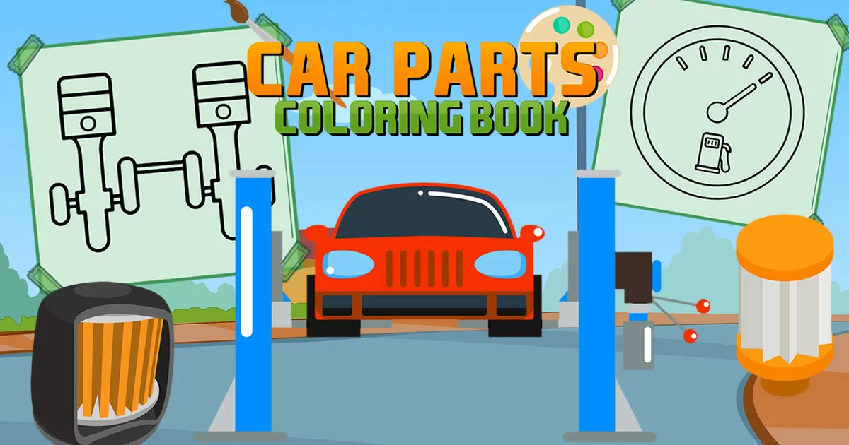 Car Parts Coloring Book